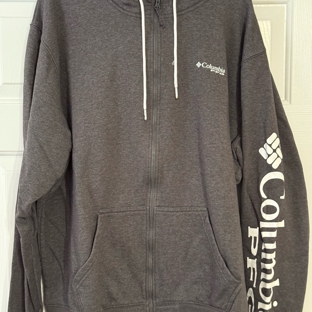 Men’s Columbia PFG Charcoal Full-Zip Hoodie 2XL